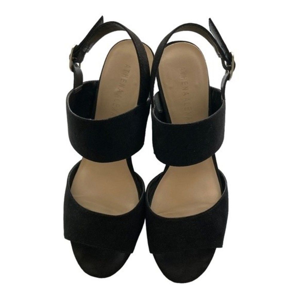 Athena Alexander Black Wedge Sandals - Picture 2 of 9